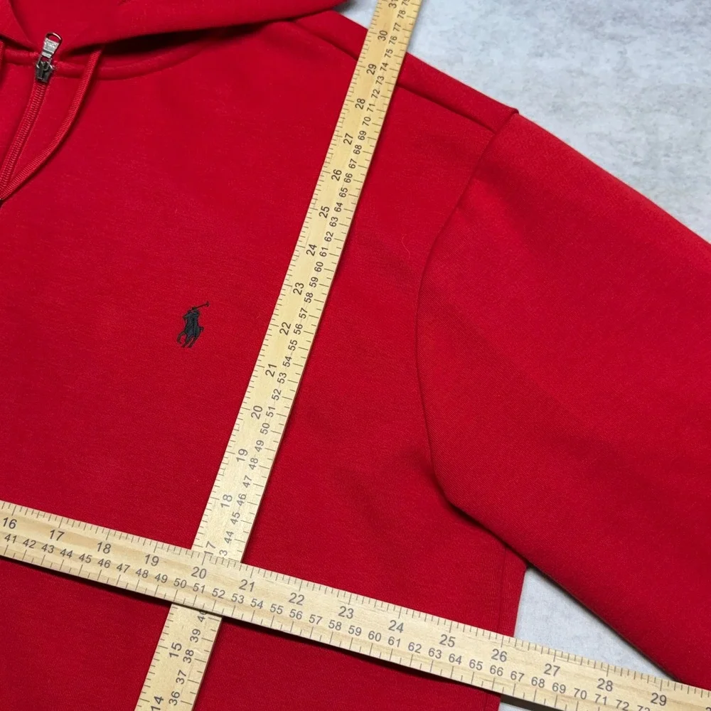 Polo Ralph Lauren Full Zip Hoodie Mens XLT Red Embroidered Pony Logo Sweatshirt